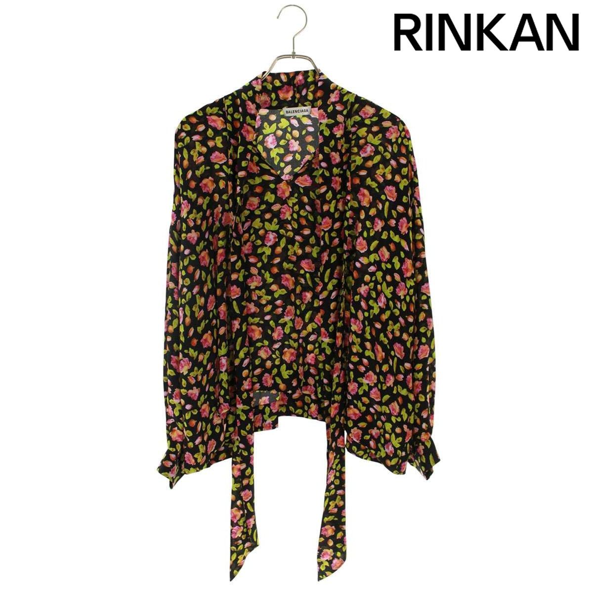 バレンシアガ 482308 TFL75 フローラルプリントスカーフ プルオーバー長袖シャツ レディース 34