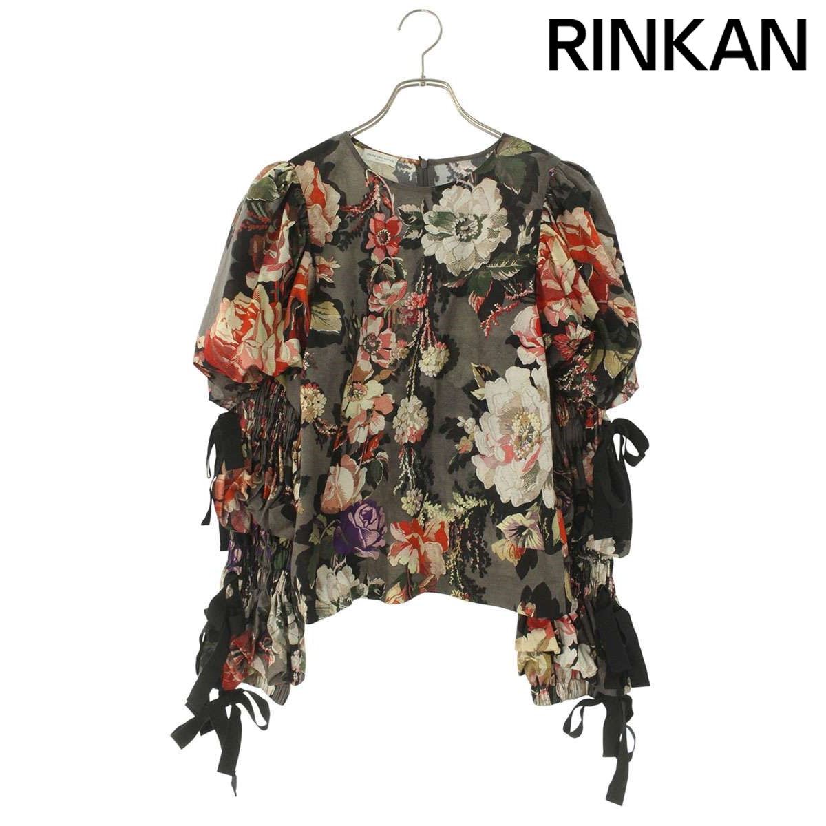 ドリスヴァンノッテン フラワープリントギャザーリボンスリーブトップス レディース 34