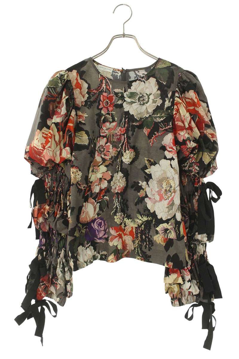 ドリスヴァンノッテン フラワープリントギャザーリボンスリーブトップス レディース 34