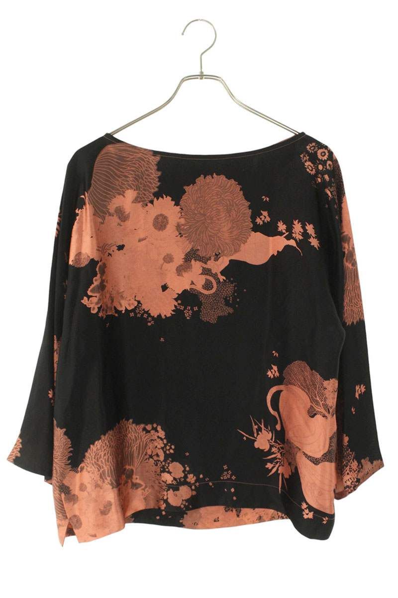 フラワープリントシルクトップス