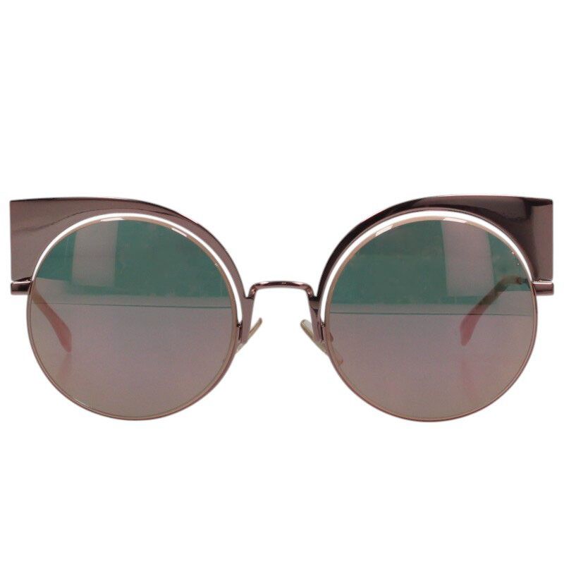 フェンディ Z5D0J ミラーレンズラウンドフレームサングラス レディース 53 22 135