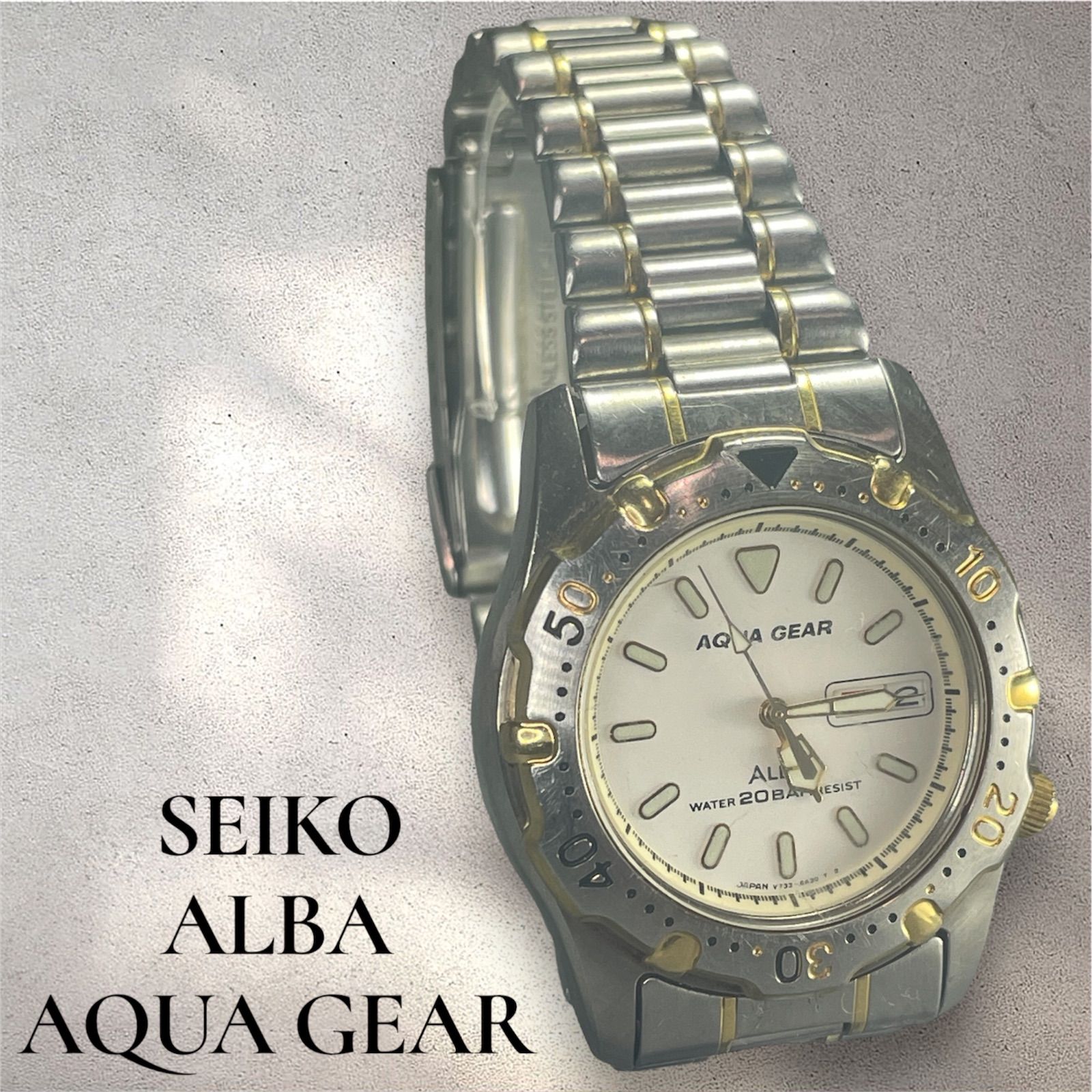 SEIKO セイコー ALBA アルバ AQUA GEAR アクア ギア デイデイト メンズ 