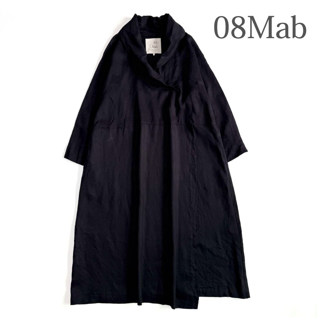 08Mab ゼロハチマブ リネンワンピース 麻 ロング丈 ナチュラル シンプル