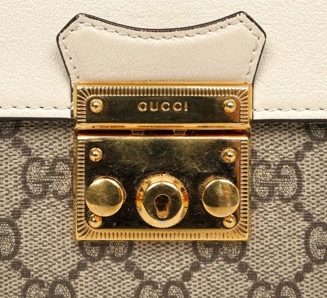 ブランド グッチ GUCCI GG Supreme パドロック ミニバッグ ホワイト 652683 DECORATOM_COM_BR