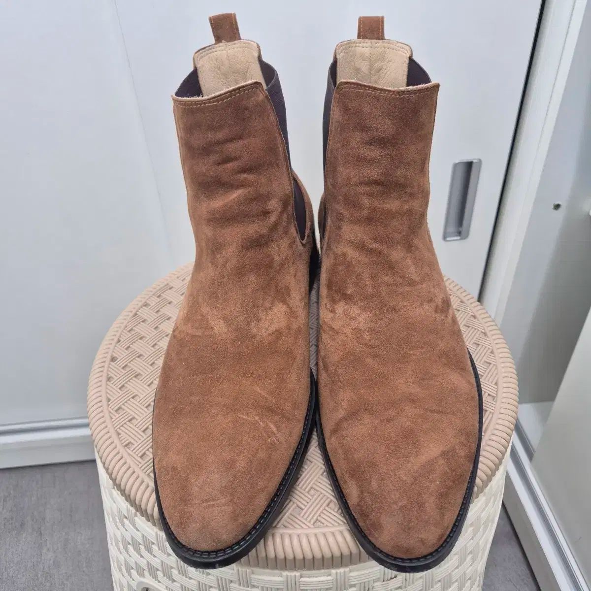 FIRENZE ATELIER フィレンツェアトリエ スウェード チェルシーブーツ ミッド ブラウン 275