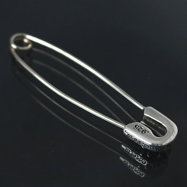 CHROME HEARTS クロムハーツ セーフティピン ラージ 1ダイヤ チャーム ネックレス トップ メンズ シルバー SV 925 100953