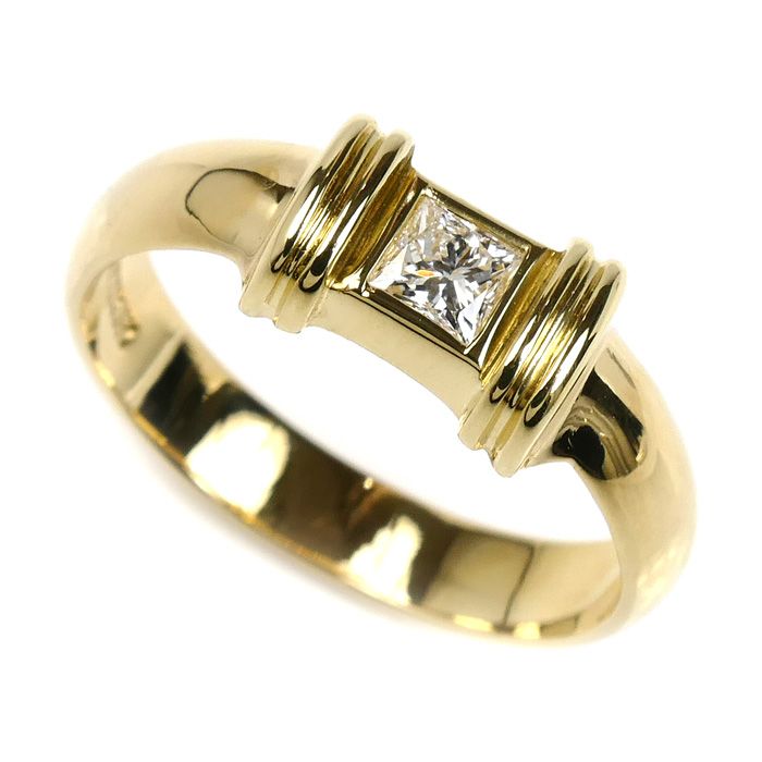 TIFFANY-Co. ティファニー K18YG イエローゴールド スタッキング ダイヤモンド リング 指輪 9.5号 4.1g レディース