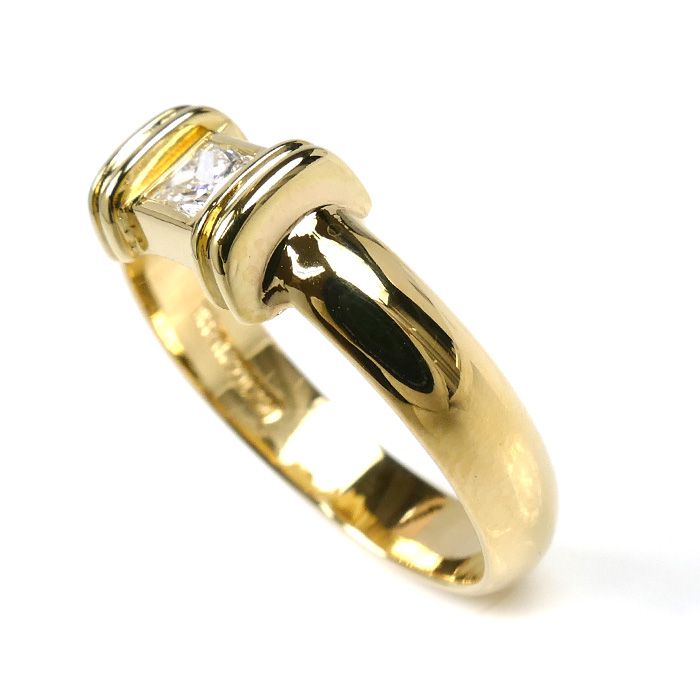 TIFFANY-Co. ティファニー K18YG イエローゴールド スタッキング ダイヤモンド リング 指輪 9.5号 4.1g レディース