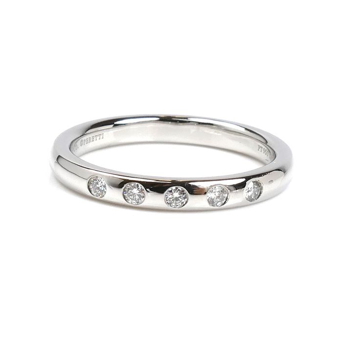 TIFFANY-Co. ティファニー Pt950プラチナ スタッキングバンド 5Pダイヤ リング 指輪 15号 5.6g レディース FORTGASGNV_COM_BR