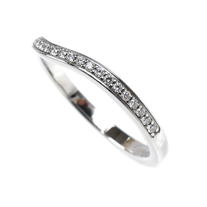 CARTIER カルティエ Pt950プラチナ バレリーナ カーブ ハーフエタニティ ダイヤ リング 指輪 B4093051 11号 51 3.0g レディース