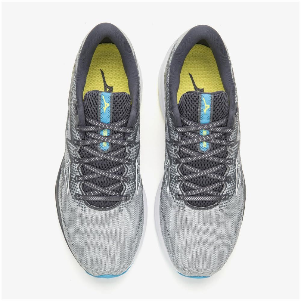 ミズノ ランニングシューズ ウエーブライダー 27 ジョギング マラソン トレーニング スポーツ 軽量 反発 厚底 27.0 cm 2 E グレー×ホワイト×ブルー