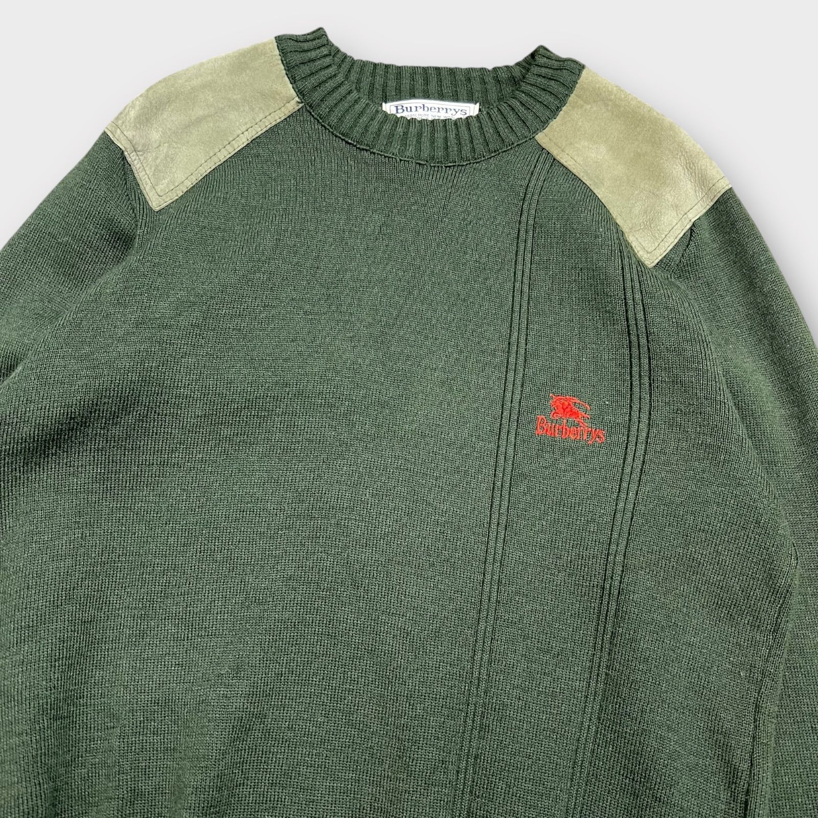 Burberry's バーバリーズ フィッシングモチーフ セーター 90s Burberrys 00S 90S エルボーパッチ付きセーター バーバリーズ