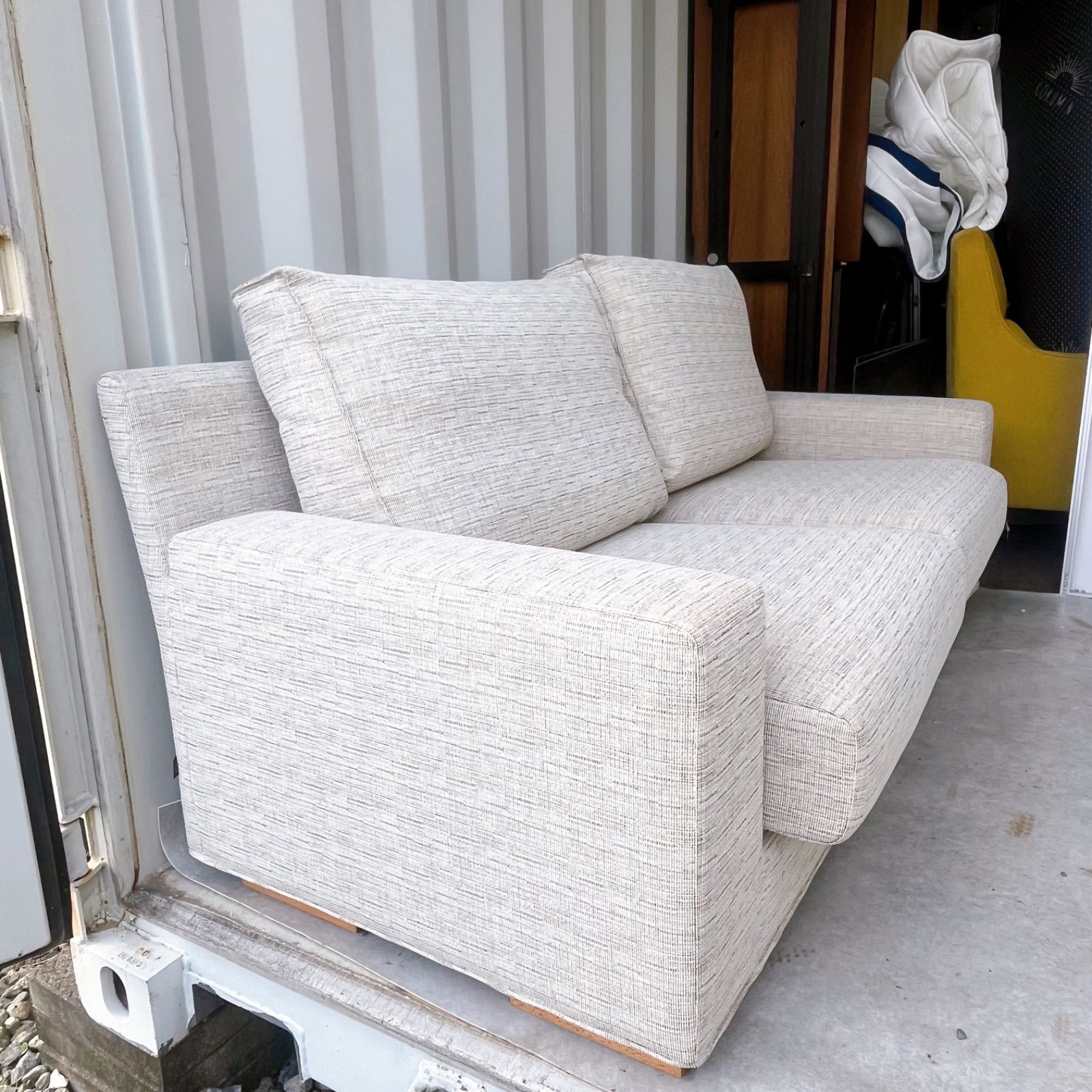 アクタス ペール2 北欧風グレーミックスファブリック2Pローソファ