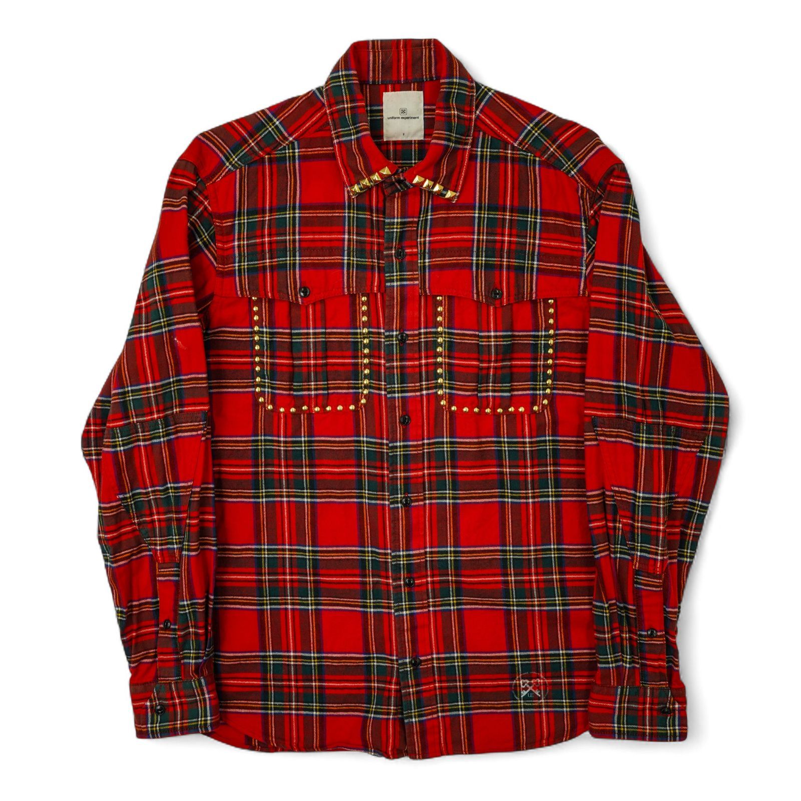 【未使用】ユニフォームエクスペリメント　シャツ　メンズ　L相当 uniform experiment ユニフォームエクスペリメント チェック スタッズ