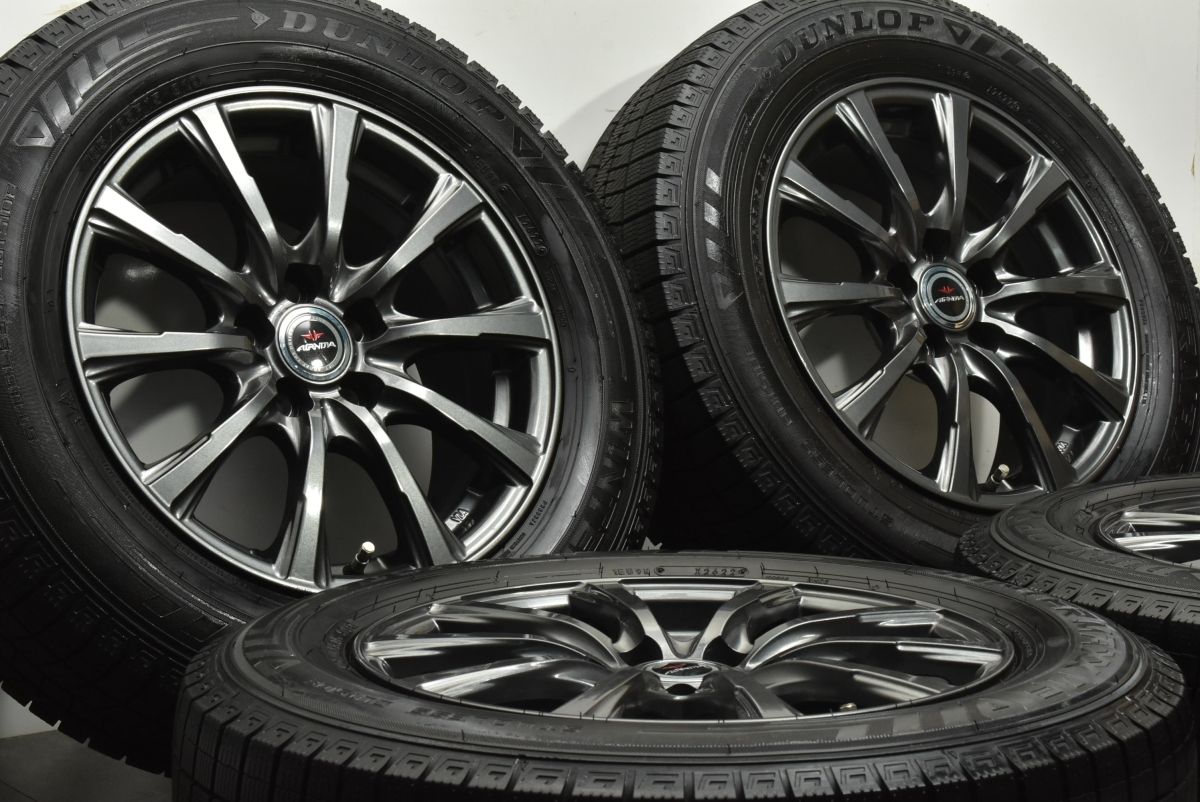 バリ溝 トヨタ車 設計 AIRNOVA 15 in 6 5 J 40 PCD 100 ダンロップ ウィンターマックス WM 03 195 65 R プリウス カローラ ツーリング