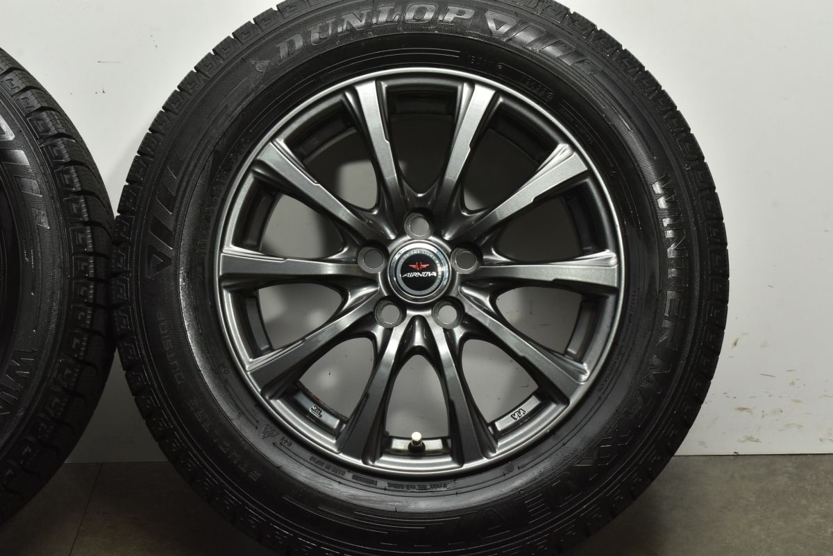  バリ溝 トヨタ車 設計 AIRNOVA 15 in 6 5 J 40 PCD 100 ダンロップ ウィンターマックス WM 03 195 65 R プリウス カローラ ツーリング 15インチ タイヤ ホイールセット