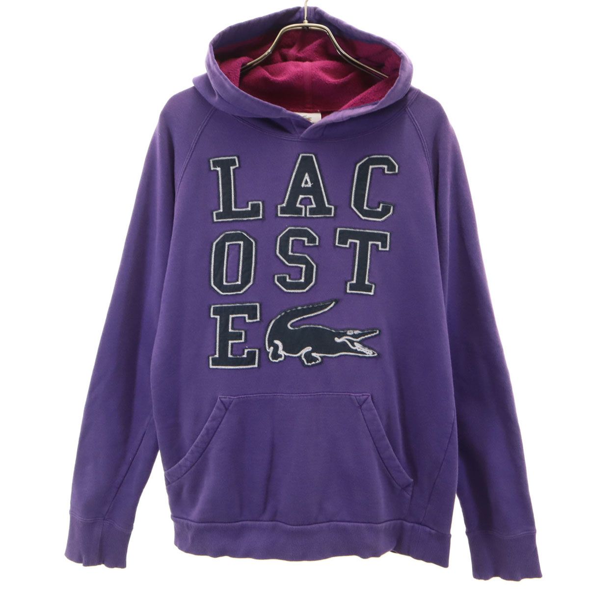 LACOSTE パープル スウェット ラコステ バーシティグラフィック