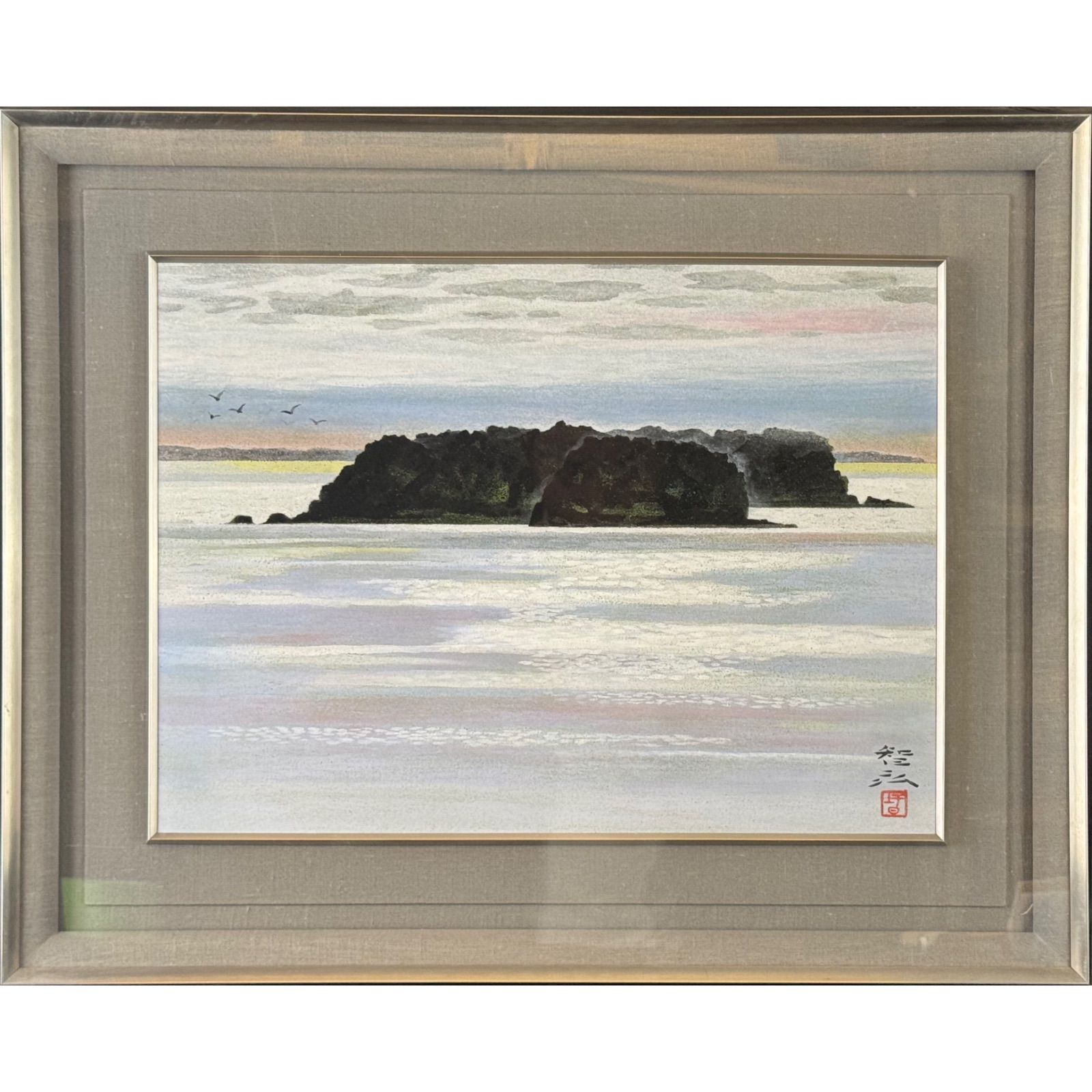 大嶽智弘 洋 日本画 8号 共シール 東丘社人 堂本印象の門人