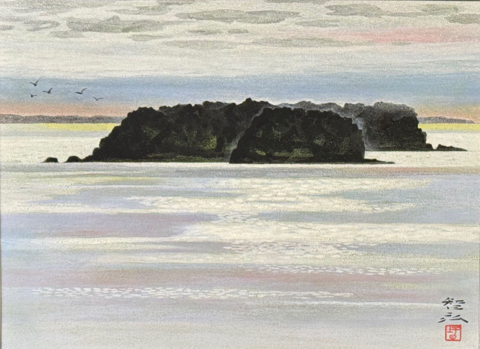 大嶽智弘 洋 日本画 8号 共シール 東丘社人 堂本印象の門人