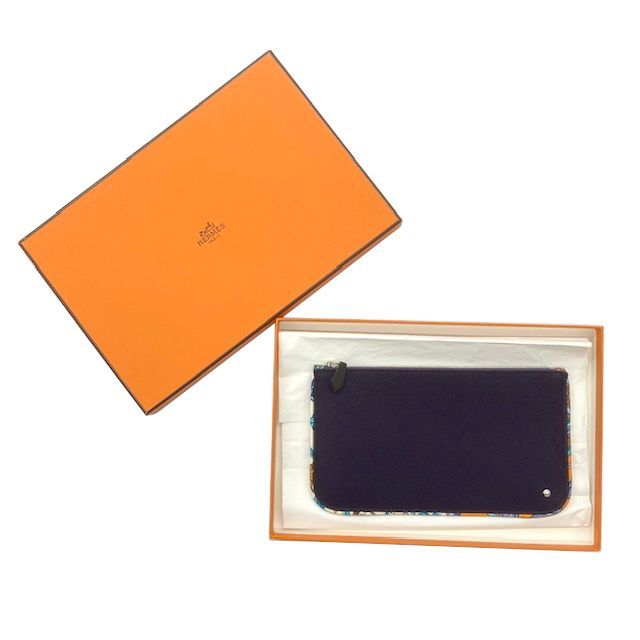 HERMES シルクイン フラット ポーチ パープル系 マルチ フェルト シルク レディース DECORATOM_COM_BR