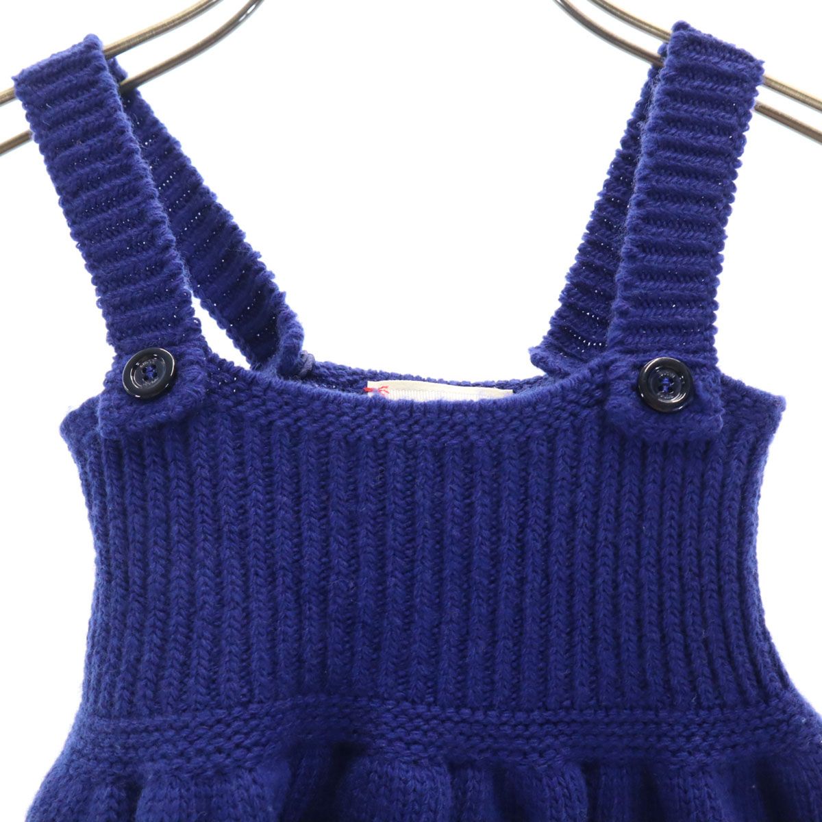 GUCCI グッチ イタリア製 ウール ノースリーブ ニット ワンピース 12 18m ブルー キッズ 古着