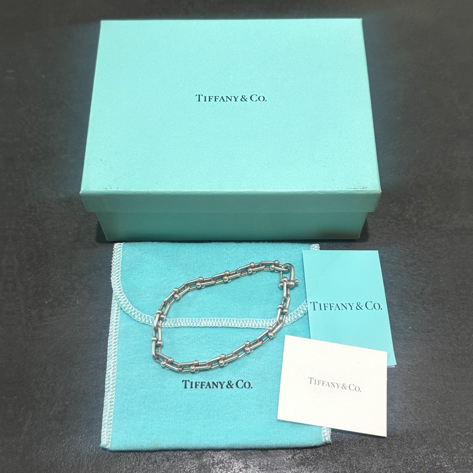 Tiffany-Co. スモールリンク ハードウェア ブレスレット ティファニー シルバー ミディアムサイズ 2094M4
