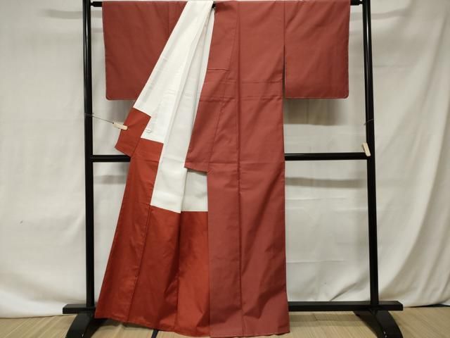 平和屋着物○お召 市松菱文 正絹 逸品 AABC4902zg