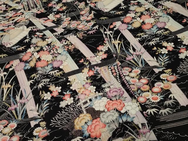 平和屋着物□訪問着 流水風景文 鬼しぼ縮緬 平和屋着物□