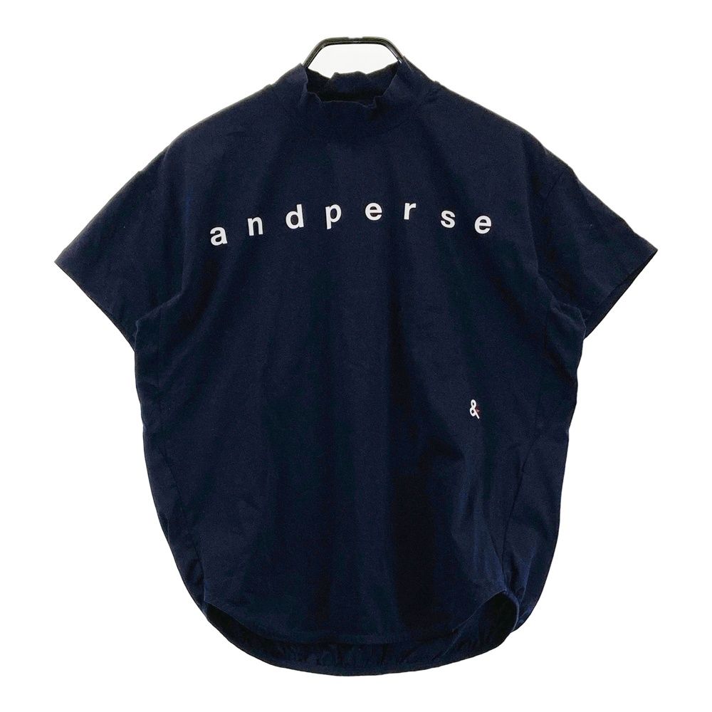 サイズ L AND PER SE アンパスィ モデル ハイネック 半袖Tシャツ ネイビー系 240101547387 ゴルフウェア レディース ストスト
