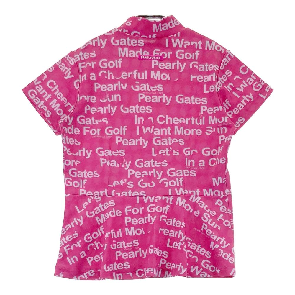 サイズ 2 PEARLY GATES パーリーゲイツ モデル ハイネック半袖Tシャツ 総柄 ピンク系 240101547760 ゴルフウェア レディース ストスト