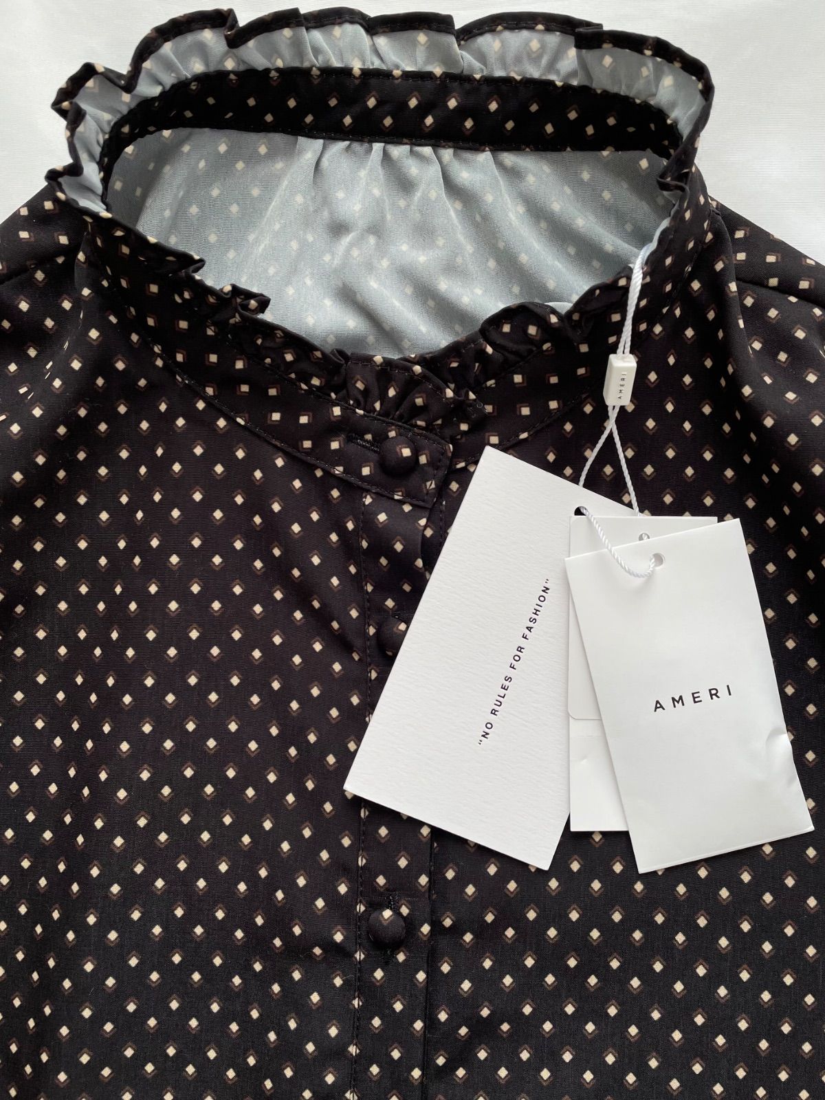 ☘️未使用値札タグ付♡アメリ♡KOMON PATTERN VOLUME DRESS♡水玉