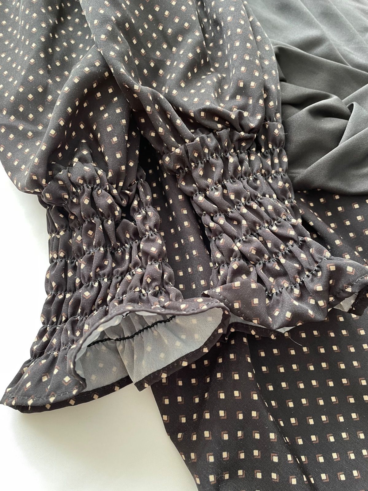 ☘️未使用値札タグ付♡アメリ♡KOMON PATTERN VOLUME DRESS♡水玉