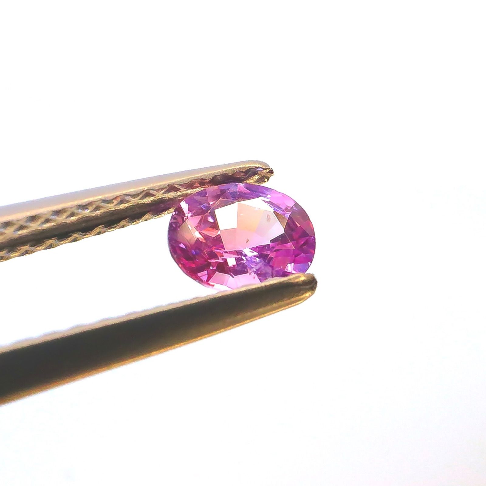 ピンクサファイア 蛍光 バイ ルース 鑑別書付き 0.491ct