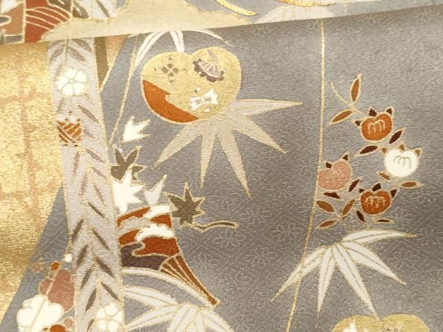 平和屋着物□豪華色留袖 駒刺繍 松竹梅風景文 暈し染め 金彩