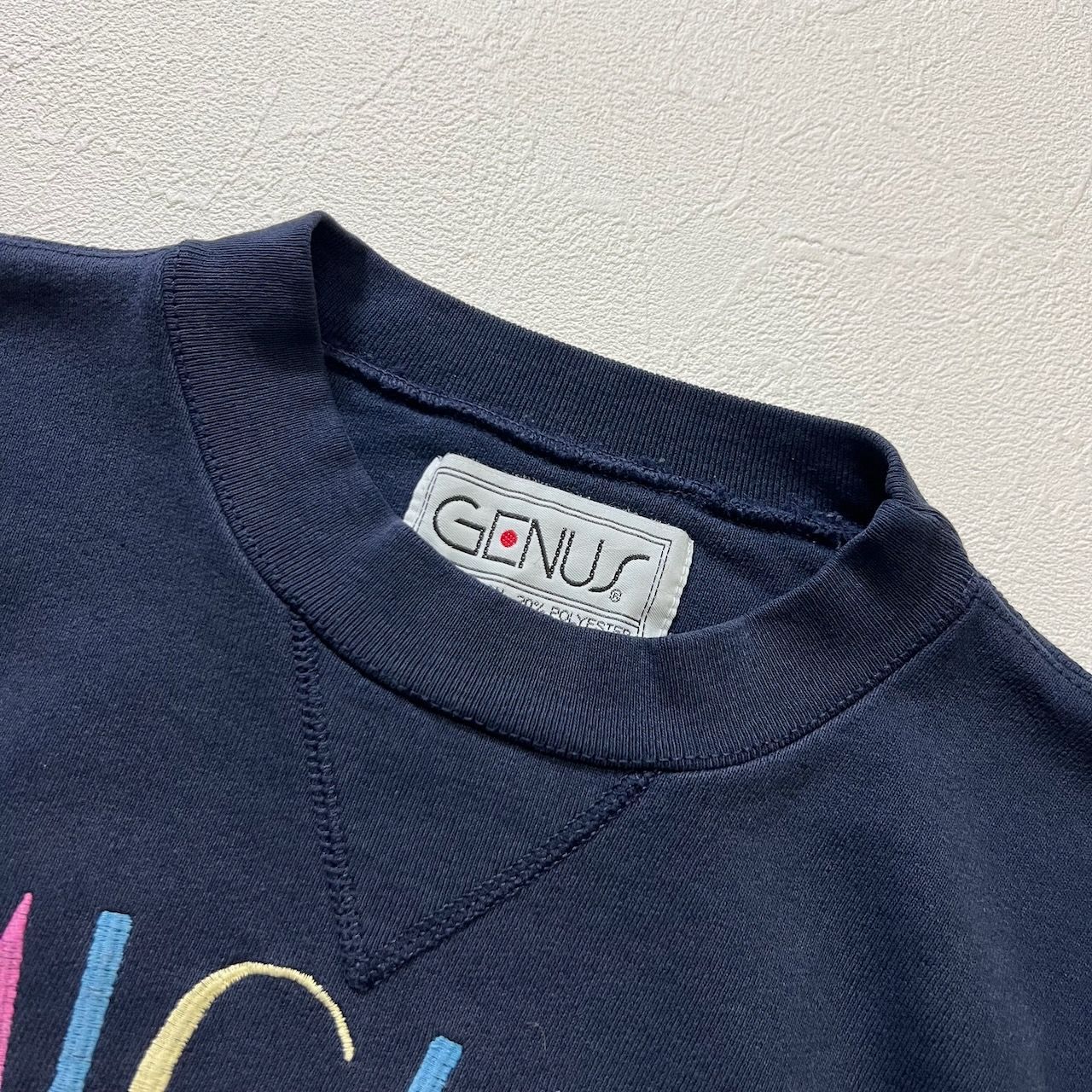 80s～90s USA GENUS 刺繍ロゴ ディズニー ミッキーマウス スウェット 