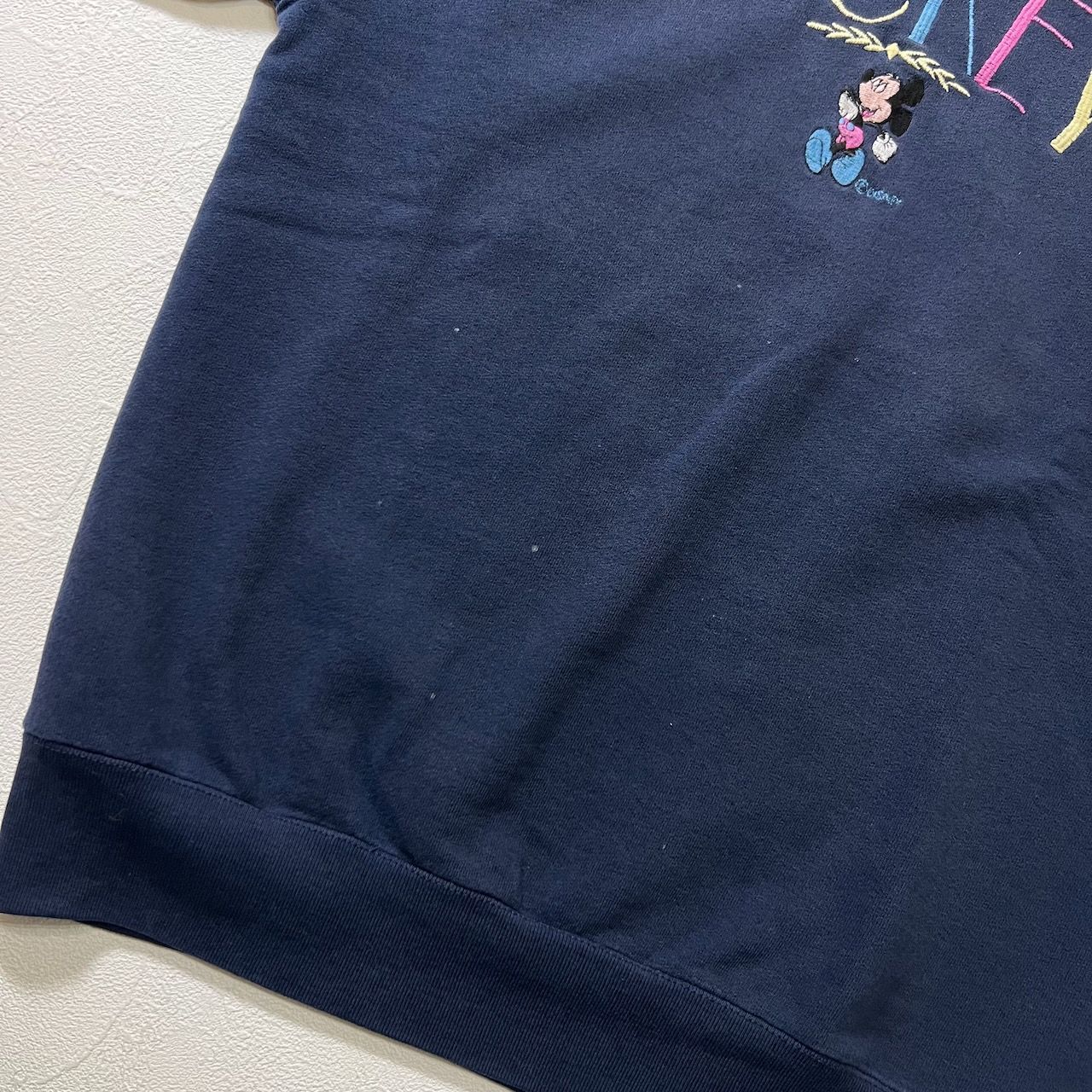 80s～90s USA GENUS 刺繍ロゴ ディズニー ミッキーマウス スウェット 