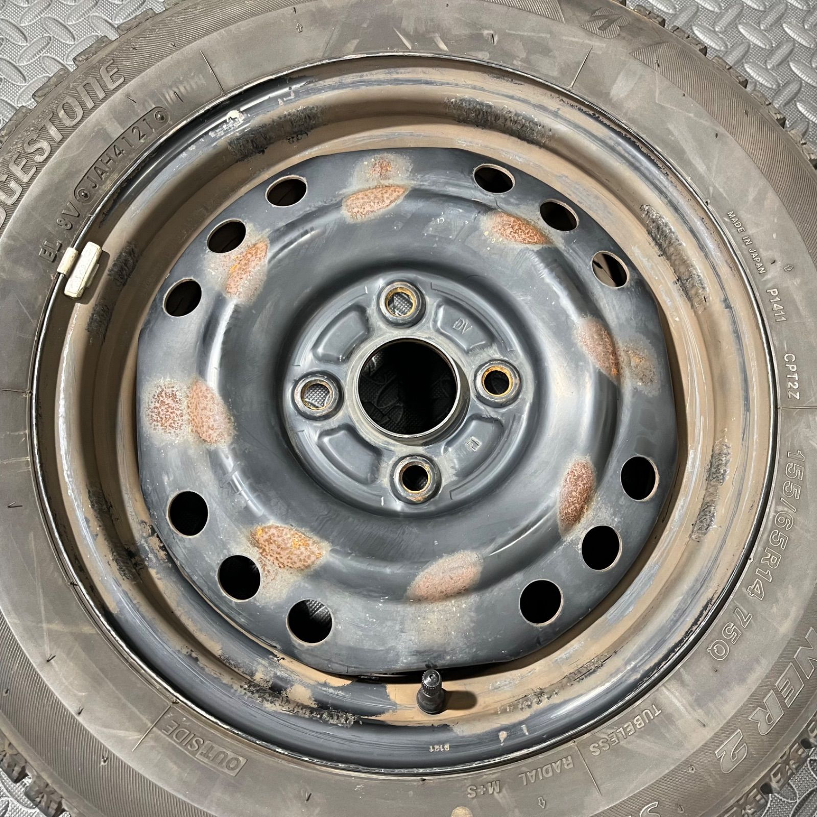 21年製 155 65 R 14 ブリヂストン アイスパートナー2 ダイハツ タント ムーヴ ミラ コンテ スタッドレスタイヤ 1142