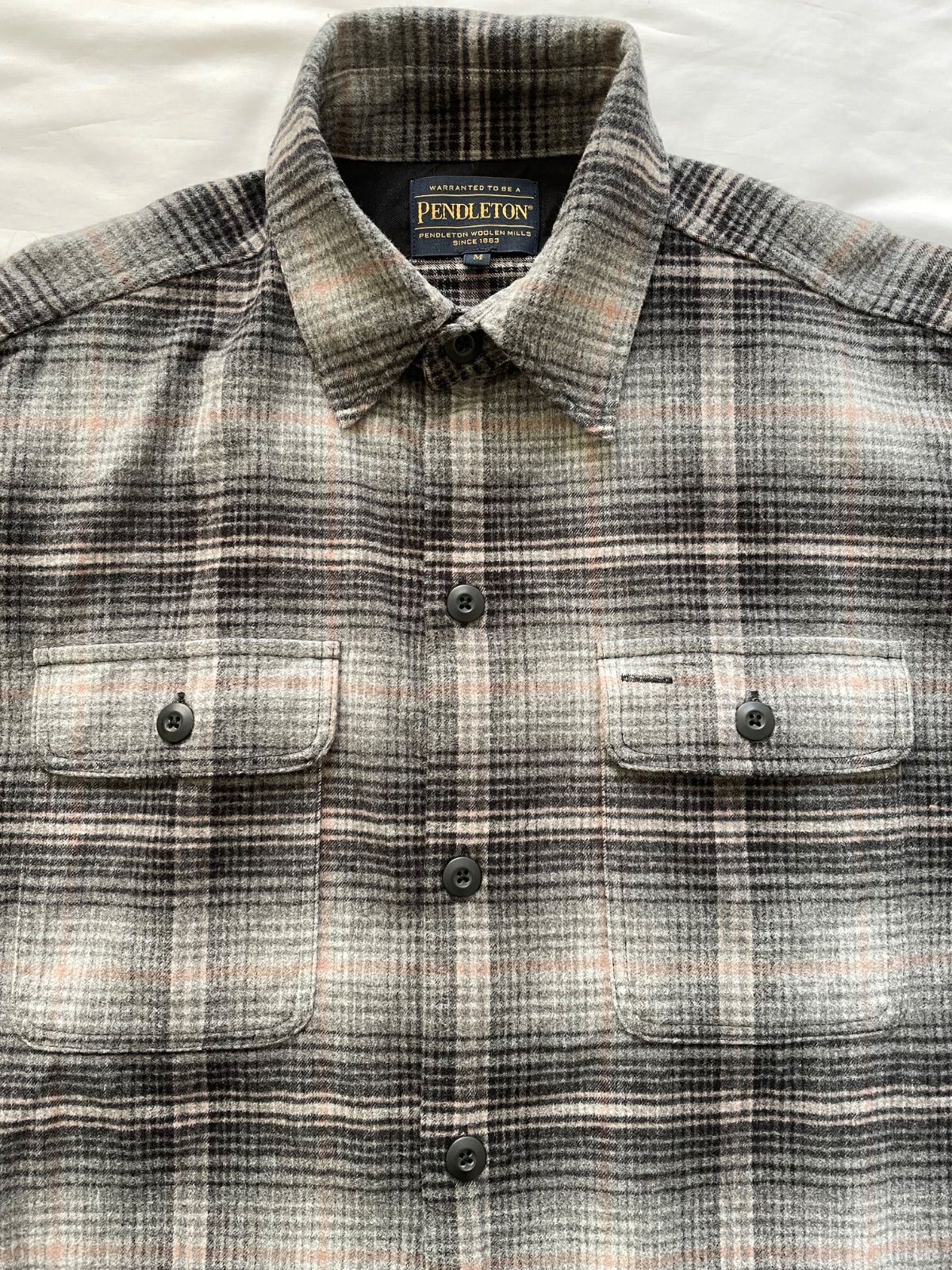  ⚓ ペンドルトン チェック ネルシャツ ワンピース 長袖 ロングシャツ グレー PENDLETON aran woollen mills アラン ウーレンミルズ Check Shirt One piece 長袖 七分袖 シャツワンピース