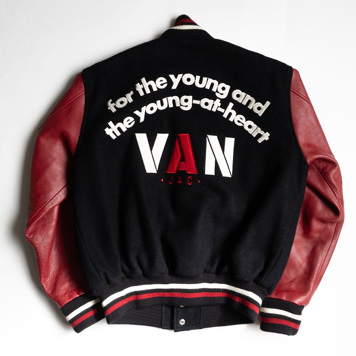 美品】 VAN JAC 【袖レザー スタジャン】M ヴァン ワッペン スタジアム 