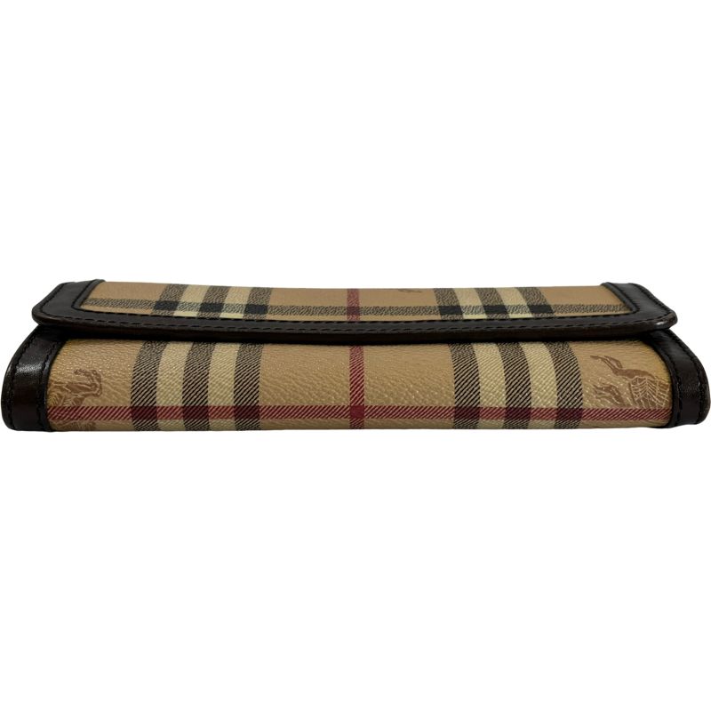 美品 BURBERRY バーバリー ノバチェック PVC×レザー 二つ折り 長財布