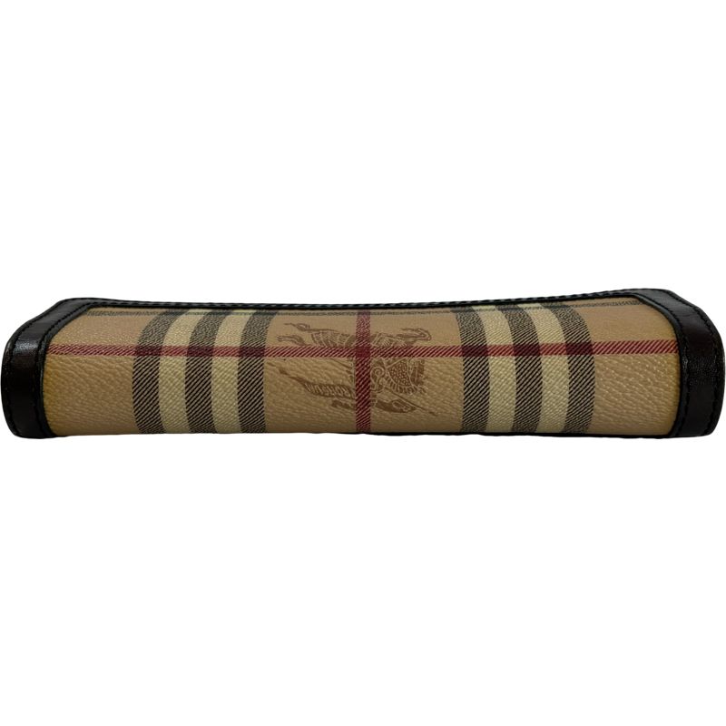 美品 BURBERRY バーバリー ノバチェック PVC×レザー 二つ折り 長財布