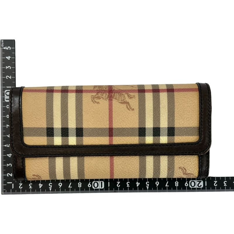 BURBERRY バーバリー 長財布 PVC ノバチェック ブラック系　二つ折り BURBERRY バーバリー 財布 ノバチェック 二つ折り長財布 ベージュ
