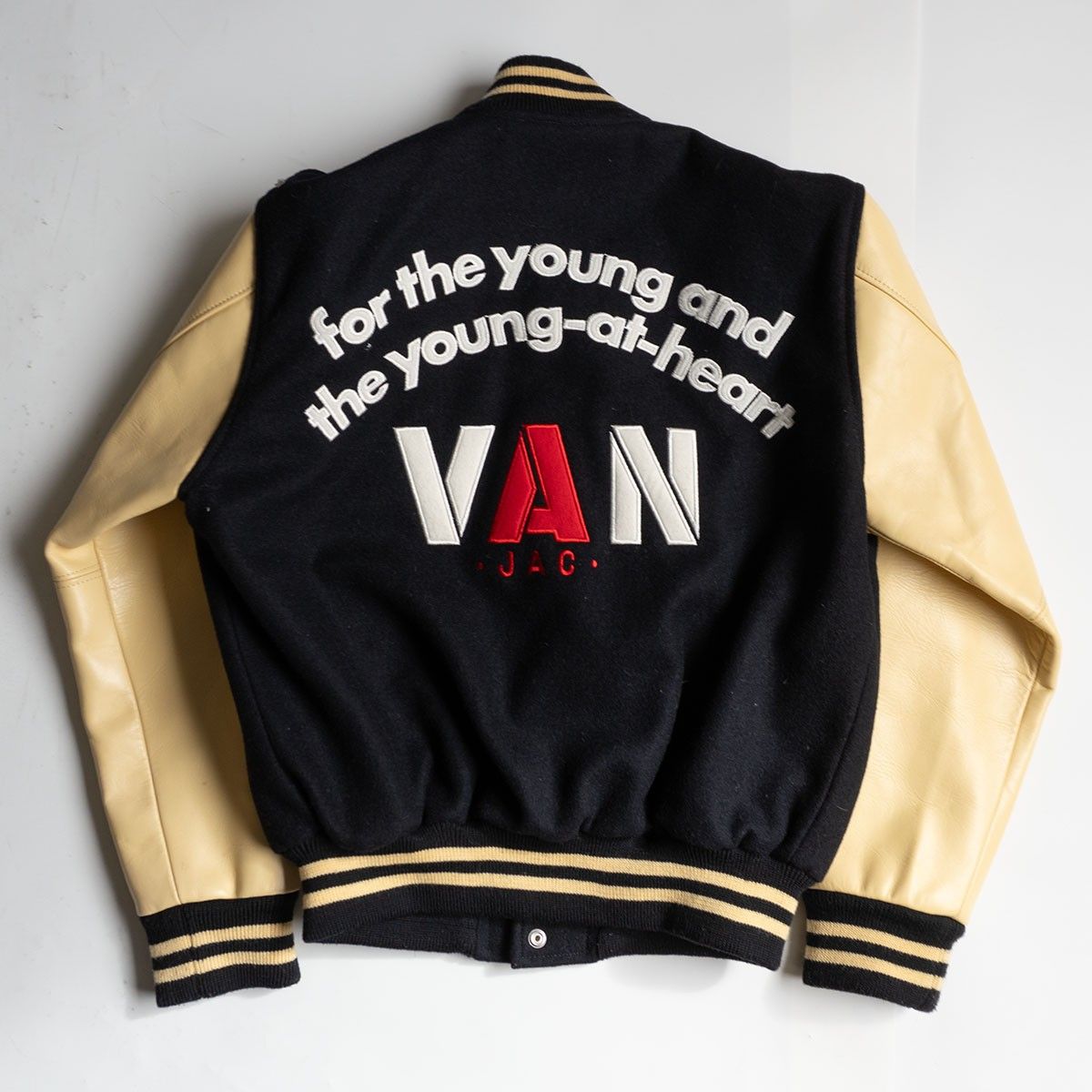 美品】 VAN JAC 【袖レザー スタジャン】M ヴァン ワッペン スタジアム