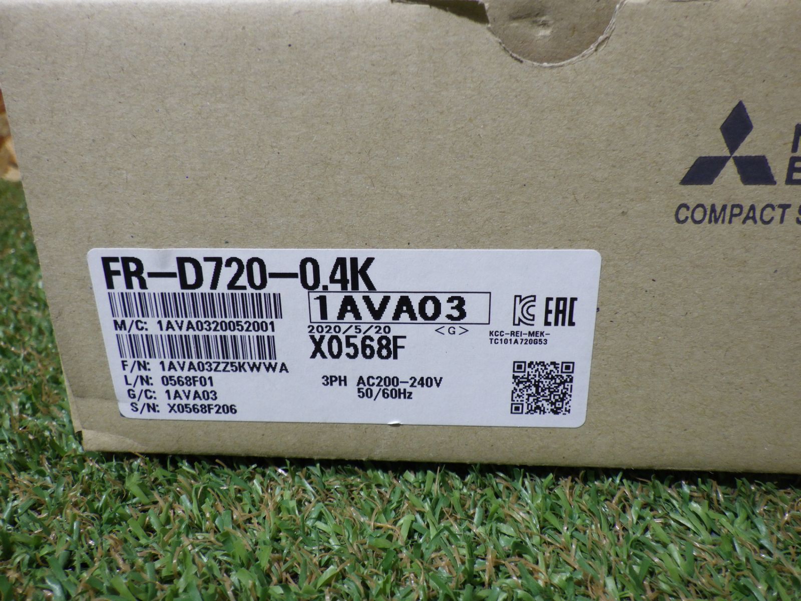 三菱電機 簡単小型インバータ FR-D720-0.4K 2020年製 電材