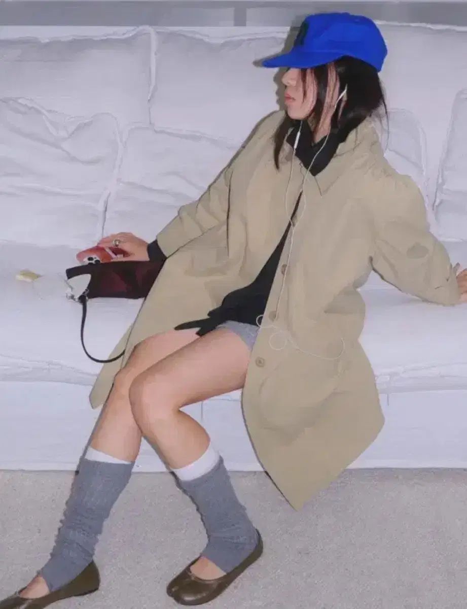 MURS ミディ トレンチコート ベージュ ネイビー