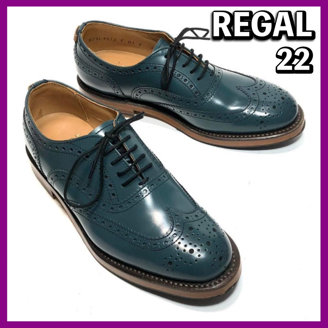 REGAL リーガル 22cm レディース ウィングチップ ネイビー F01F 日本製