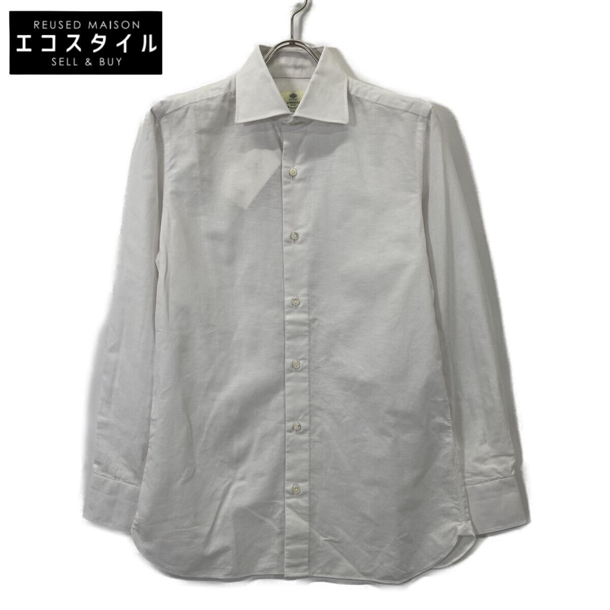 luigiborrelli ルイジボレッリ SR1806 コットンリネン ポプリン LUCIANO ドレスシャツ 37