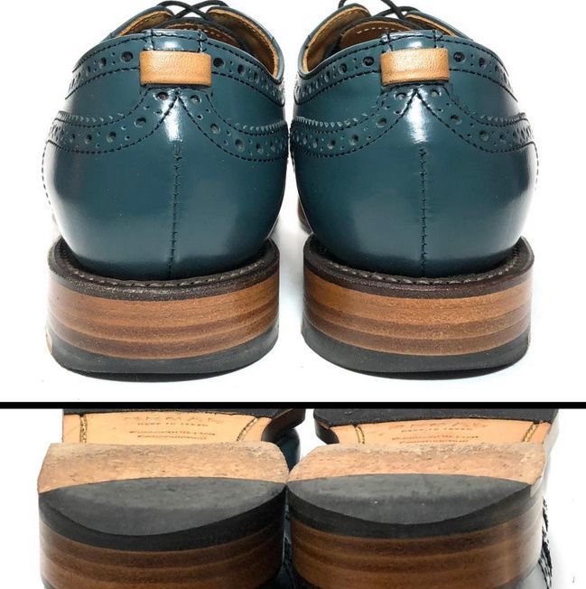 REGALネイビー レザー ウィングチップ シューズ REGAL（リーガル） 未使用/ W07B 型押し フルブローグウィングチップ