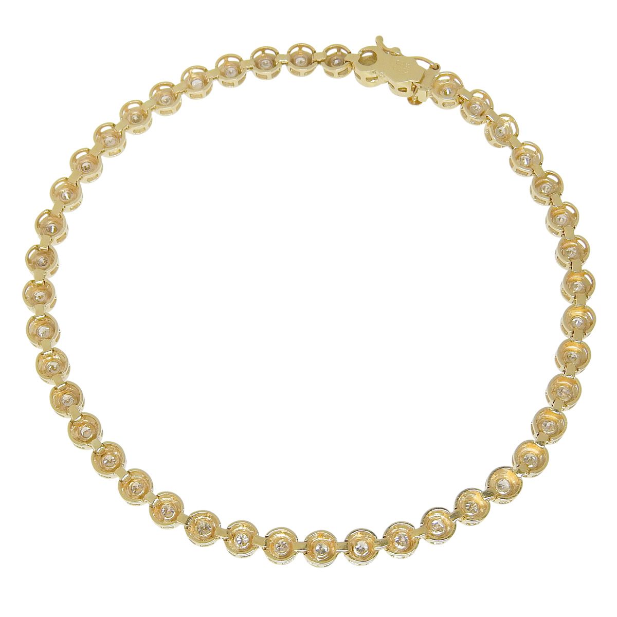 D1.00 テニス ダイヤモンド ブレスレット イエローゴールド K18YG ブレスレット ジュエリー ゴールド金 レディース 40802157328 アラモード