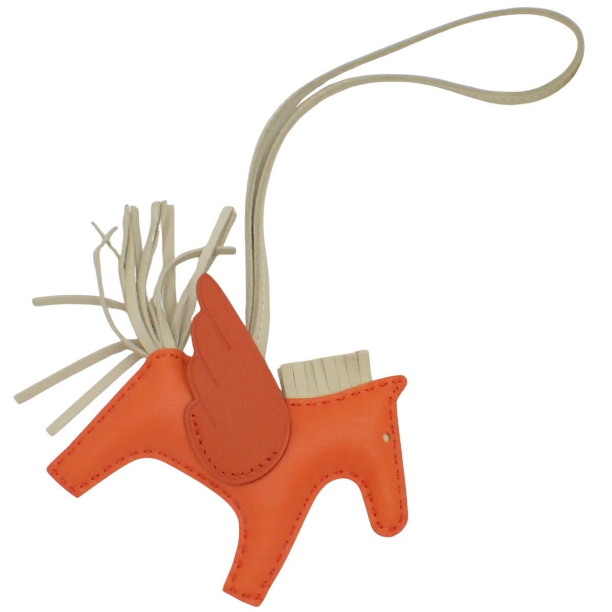 HERMES エルメス ロデオチャーム ペガサスPM オレンジポピー クレ コーネリアン オレンジ ベージュ アニョーミロ Z刻印 バッグチャーム ホース 馬モチーフ 小物 レディース 40802164277 アラモード